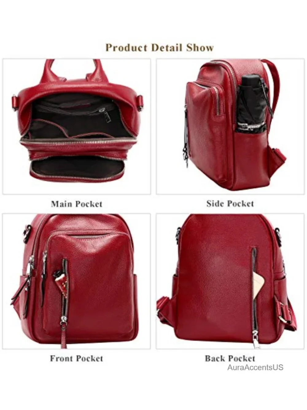 Genuine Leather Convertible Daypack for Women Holds iPad Travel Work